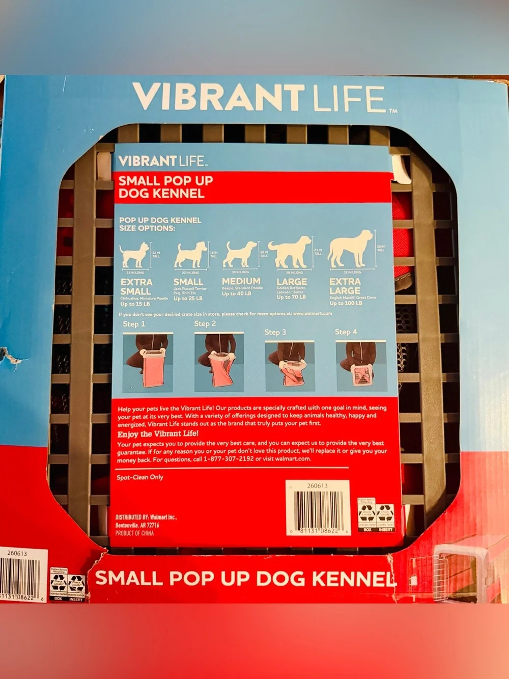 Vibrant Small Pop Up Dog Kennel - Red